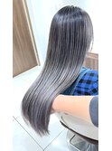 シルバーグレー系バレイヤージュ