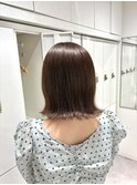 切りっぱなしボブ 外ハネボブ ナチュラルブラウン