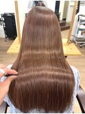 髪質改善トリートメント ブリーチなしカラー ブラウン レッド