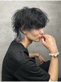 マッシュウルフ　シルバーアッシュ　シャドウパーマ