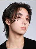 シースルーセンターパートストレートセンターパート韓国ヘア
