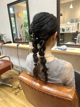 ランプヘアーデザイン(LAMP HAIR DESIGN) 【LAMP HAIR DESIGN 堀田】ツイン編みおろし/結婚式