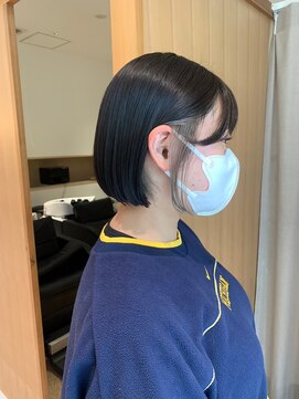 セイドット オモテサンドウ(Say. omotesando) Say.ボブミニボブイヤリングカラーアッシュブラック暗めカラー