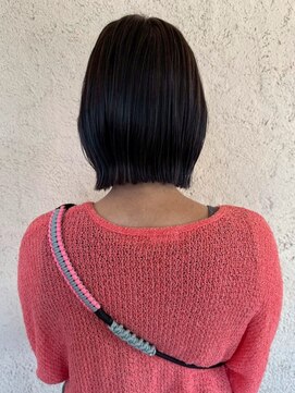 プリモ ココ 鍋島店(Primo coco.) 切りっぱなしボブ ストレート 美髪 30代 白髪染め ボブ 髪質改善