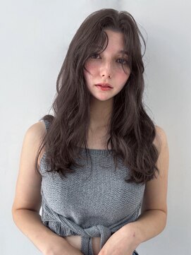 ユーフォリア 新宿通り(Euphoria) ロングレイヤー ほつれウェーブ グレージュカラー