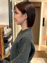 アトリエ(atelier.)&nbsp;20代 ダークブラウン 髪質改善 顔周りカット ショートボブ 艶髪