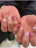 繊細アートの大人冬ネイル