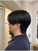 刈り上げないセンターパートメンズスタイル梅ヶ丘