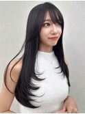 ダークラベンダー/くびれレイヤー/韓国巻き/顔周りカット/池袋