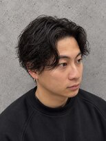 フジヤマバーバーショップ アジト(FUJIYAMA BARBER SHOP ajito)&nbsp;センターパート×ニュアンスパーマ メンズ/明石/西明石/大久保