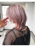 ボブウルフ×アッシュピンク×モーブカラー×透明感