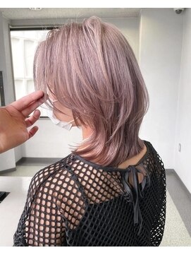 ロージアバイアルティナ(ROSIER by artina) ボブウルフ×アッシュピンク×モーブカラー×透明感