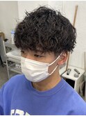 波巻きスパイラルツイストスパイラルパーマツーブロックマンバン