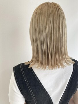 ネオヘアー 曳舟店(NEO Hair) ハイトーンカラーペールベージュ外ハネボブ透明感ボブ/曳舟