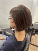 【白髪活かし・】ショートヘア　大人ガーリー　チョコレート