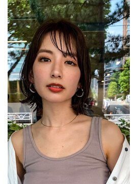 ハバナ 渋谷(HAVANA) 20代30代大人可愛いグレージュカラー斜めバングショートボブ