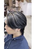 センターパート×ハイライト