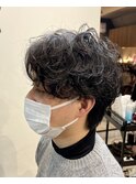 センターパート/スパイラルパーマ