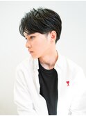 メンズショート7:3アップバングスタイル