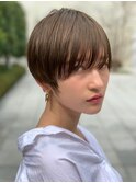 大人かわいい前髪セシルカットココアブラウンフリンジウェーブ