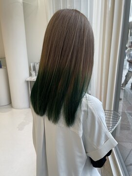 ハイブ 金沢(Hive) ブリーチハイトーンミルクティーグレージュモスグリーン髪質改善