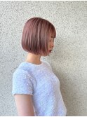 【ピンクベージュボブ】