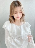 こなれミディ×小顔見せレイヤーカット前髪ブリーチなし[銀座]