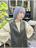 韓国風《ペールブルー》ハイトーン/ケアブリーチ/ダブルカラー