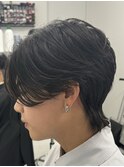 ニュアンスパーマセンターパートダウンパーマ韓国メンズパーマ