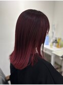 ピンクバイオレットのバレイヤージュ