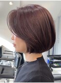ショートボブくびれショートヘア顔周りレイヤー白髪ぼかし30代