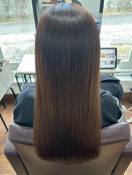 王道美髪ストレート/オリーブアッシュ/アッシュブラウン/モテ髪