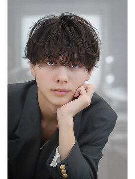 オーシャントーキョー 仙台(OCEAN TOKYO) シャドウパーマショートマッシュツーブロック韓国スパイラル黒髪