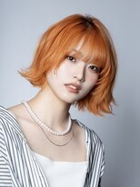 サヴォア(Savoir)&nbsp;レイヤーボブ/切りっぱなしボブ/ハイトーンボブ/オレンジカラー
