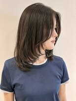 ラミエバイメルト 下北沢(lamie by melt) ミディアムレイヤーボブ顔周りカットオリーブベージュ韓国下北沢