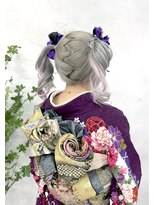 ヘアアンドメイク スタジオ ミムロ(HAIR&MAKE STUDIO MIMURO) 振袖着付け×縦巻きツインテール