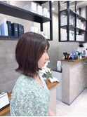 大人可愛い外ハネボブ×ミントブラウン