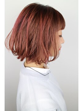 ジャコ ヘアー(jako HAIR) 【jako】ラズベリーピンク切りっぱなしボブ