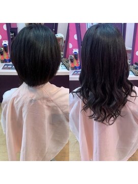 エクステ市場×ノブ 横浜関内店(NOB) 〈NOBエクステ市場〉前髪エクステショートボブからセミロング