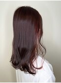 イヤリングカラー×顔まわりレイヤーロング