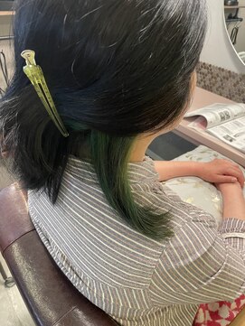 ヘアメイクエコー hair make echo ヘナ+インナーカラー