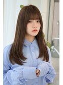 くびミディ美髪ケアカラーエアリーロングピンクブラウン
