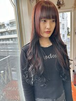 ホワイト(WHITE HAIR@NICOLA)&nbsp;ピンクとブラックインナーカラーとブラックエンドカラー