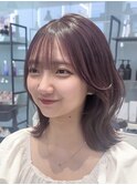 くびれミディアム/レイヤー/韓国ヘア/髪質改善/前髪/谷町四丁目