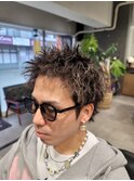 スパイキーショート×ツイストパーマ