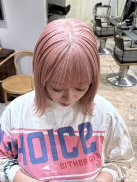 ヲタク(wotaku.) ホワイトピンクハイトーントリプルカラーケアブリーチ暖色カラー