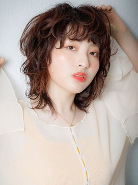 カバーヘア イヴ 戸頭店(COVER HAIR EVE) ワイドバング細めハイライト外ハネくびれウルフv戸頭20代30代