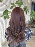 大人可愛いブリーチなしラベンダーグレージュカラーふわロング
