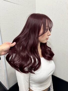 ラグナ(LAGUNA) ワインレッド/ボルドー/ロング/ブリーチなし/艶髪/20代30代
