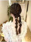 ツイン編みおろし結婚式ヘアアレンジ／KAORI　SHINJYO